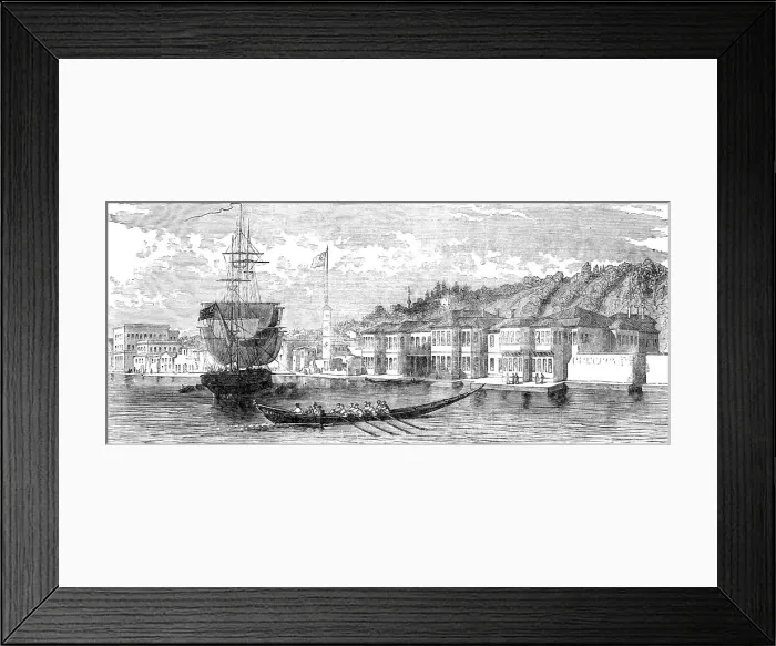 Framed Print : The Palace of the Duke of Cambridge on the Bosphorus, 1854. Creator: Unknown Framed Print : The Palace of the Duke of Cambridge on the Bosphorus, 1854. Creator: Unknown