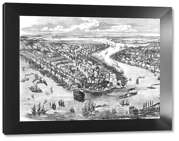 Panoramic view of the City of New York, 1854. Creator: Unknown