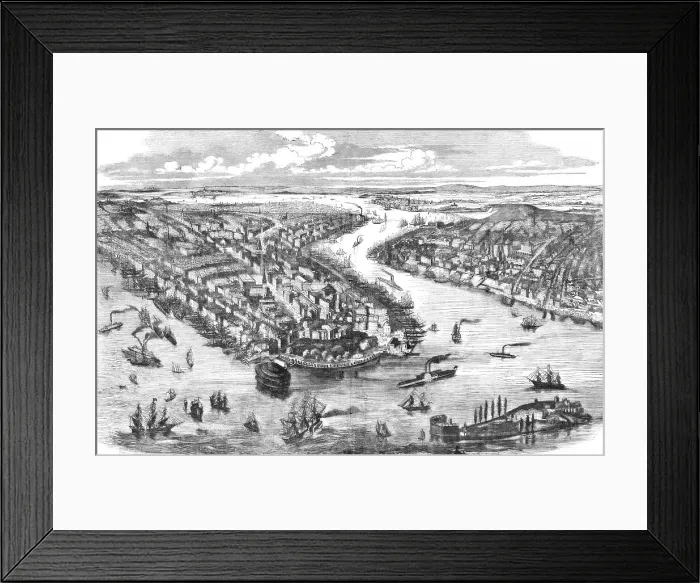 Framed Print : Panoramic view of the City of New York, 1854. Creator: Unknown Framed Print : Panoramic view of the City of New York, 1854. Creator: Unknown