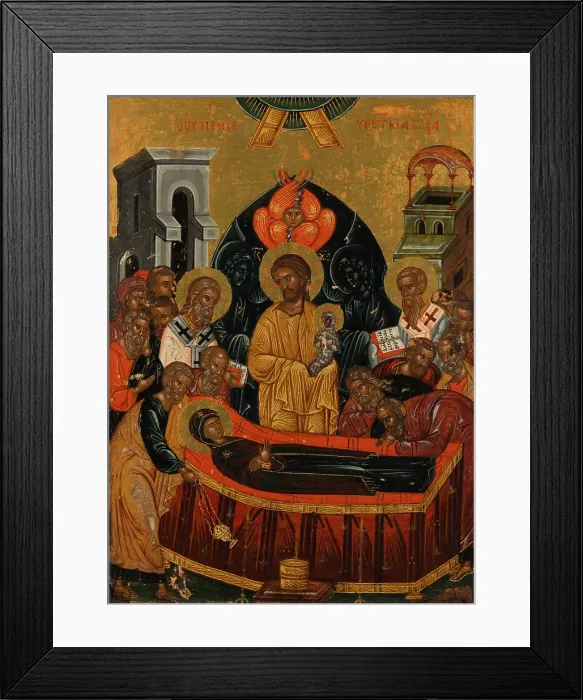 Framed Print : Dormition of the Virgin. Creator: Macedonian School Framed Print : Dormition of the Virgin. Creator: Macedonian School