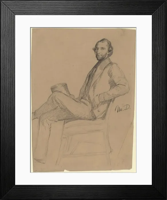 Framed Print : Seated Study of M.D.. Creator: Eastman Johnson