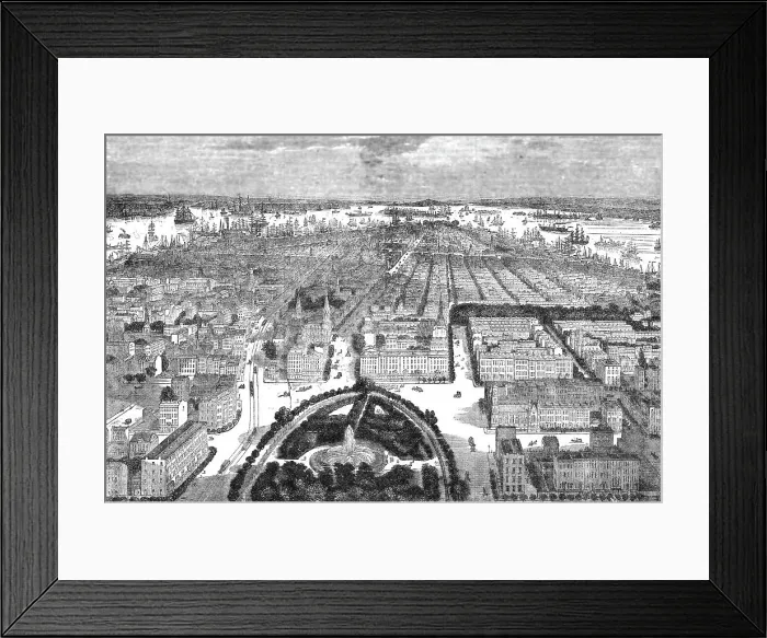 Framed Print : New York from Union Square, 1854. Creator: Unknown Framed Print : New York from Union Square, 1854. Creator: Unknown