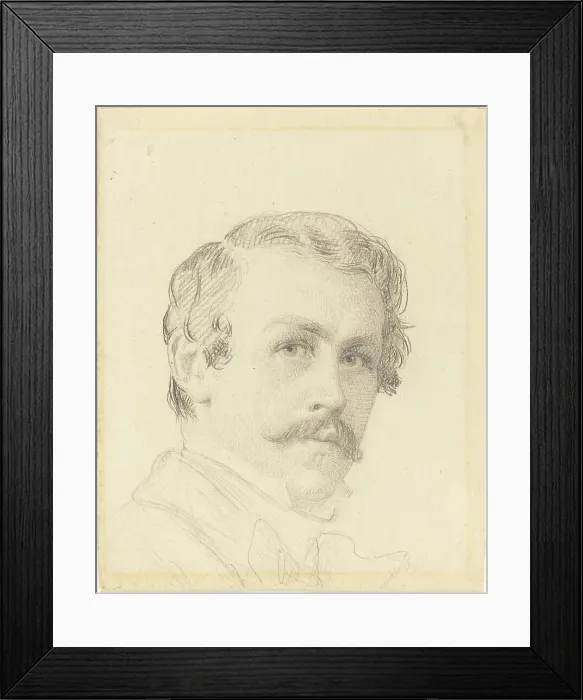 Framed Print : Self-Portrait, c. 1850. Creator: Eastman Johnson