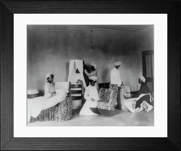 Framed Print : Students making and upholstering barrel furniture, Tuskegee Institute, Tuskegee, Alabama, 1902. Creator: Frances Benjamin Johnston Framed Print : Students making and upholstering barrel furniture, Tuskegee Institute, Tuskegee, Alabama, 1902. Creator: Frances Benjamin Johnston