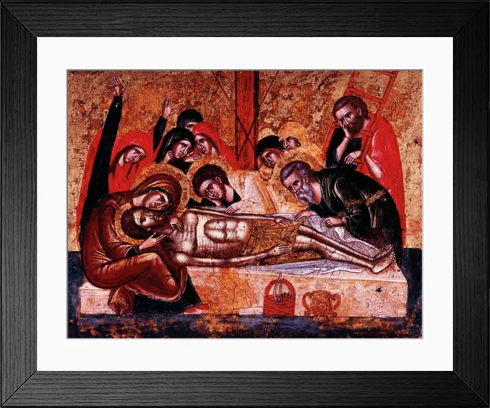 Framed Print : Lamentation over the dead Christ, between 1600 and 1625. Creator: Cretan School Framed Print : Lamentation over the dead Christ, between 1600 and 1625. Creator: Cretan School