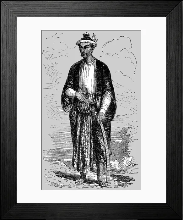 Framed Print : Mong-Way-Toun, Chief of the Guerillas of the Irrawaddy; The Burman Empire, 1854. Creator: Unknown Framed Print : Mong-Way-Toun, Chief of the Guerillas of the Irrawaddy; The Burman Empire, 1854. Creator: Unknown