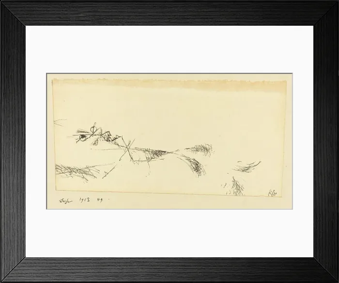Framed Print : Leiche (Corpse), 1913. Creator: Paul Klee Framed Print : Leiche (Corpse), 1913. Creator: Paul Klee