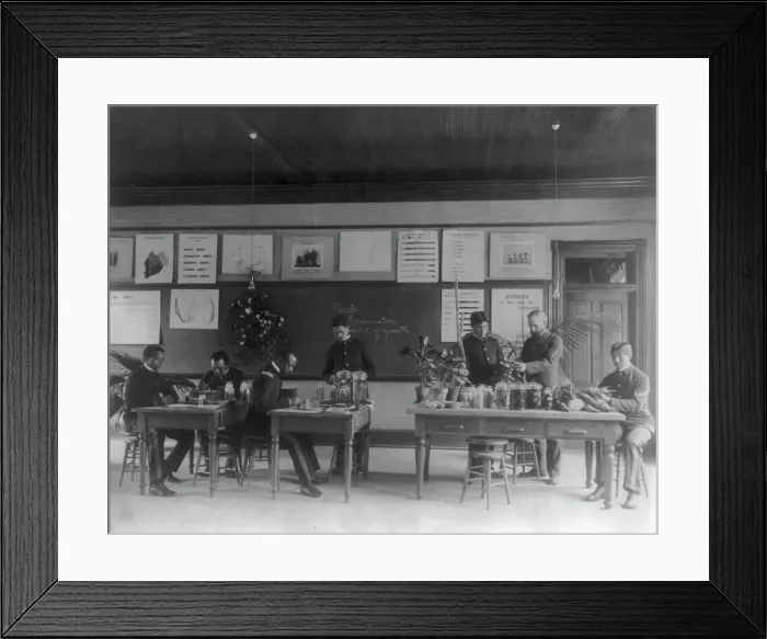 Framed Print : Hampton Institute, Va. - Plant study lab, 1899 or 1900. Creator: Frances Benjamin Johnston Framed Print : Hampton Institute, Va. - Plant study lab, 1899 or 1900. Creator: Frances Benjamin Johnston