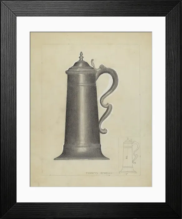 Framed Print : Pewter Mug, 1936. Creator: Francis Borelli Framed Print : Pewter Mug, 1936. Creator: Francis Borelli