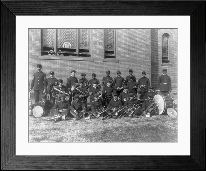 Framed Print : Hampton Institute, Va. - the band, 1899 or 1900. Creator: Frances Benjamin Johnston Framed Print : Hampton Institute, Va. - the band, 1899 or 1900. Creator: Frances Benjamin Johnston