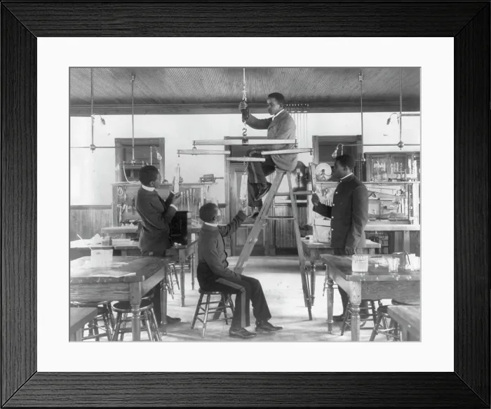 Framed Print : Hampton Institute, Va. 1899 - Classroom scenes - testing combined draught of animals, 1899 or 1900. Creator: Frances Benjamin Johnston Framed Print : Hampton Institute, Va. 1899 - Classroom scenes - testing combined draught of animals, 1899 or 1900. Creator: Frances Benjamin Johnston