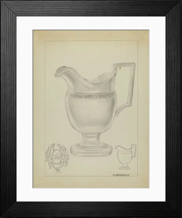 Framed Print : Silver Pitcher, c. 1936. Creator: D. Brandfield Framed Print : Silver Pitcher, c. 1936. Creator: D. Brandfield