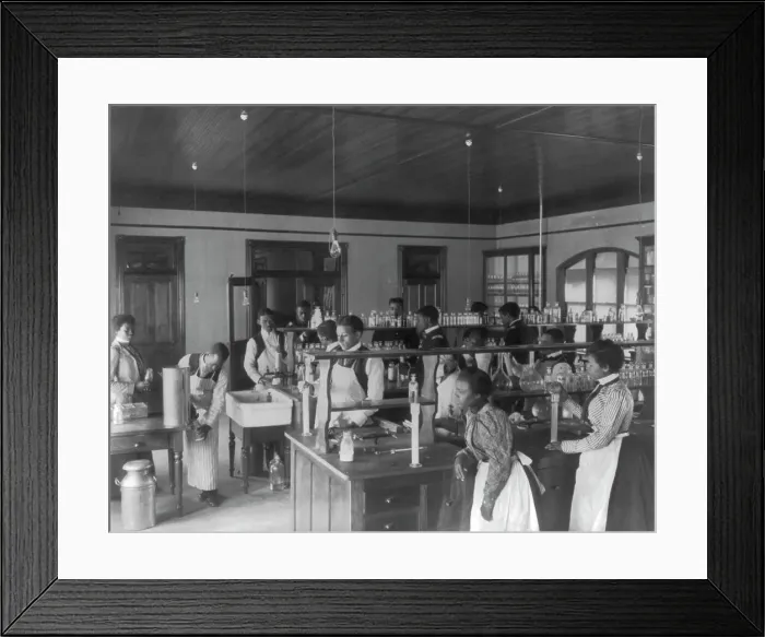 Framed Print : American Indian and African American students at Hampton Institute, Hampton, Va. 1900(?) Creator: Frances Benjamin Johnston