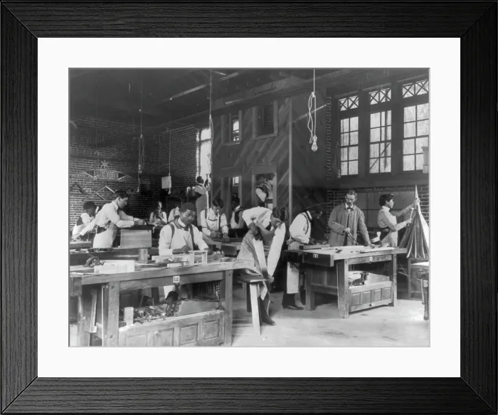 Framed Print : American Indian and African American students at Hampton Institute, Hampton, Va. 1900(?). Creator: Frances Benjamin Johnston