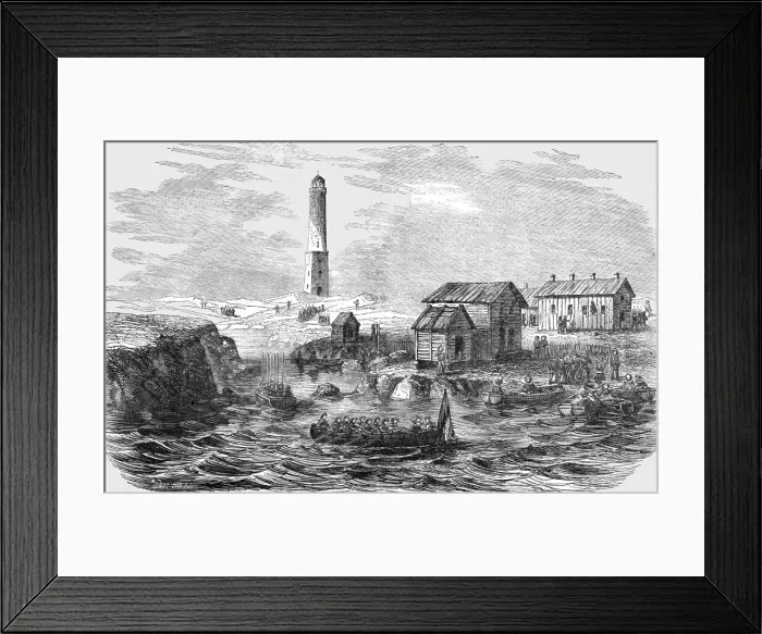 Framed Print : The Landings at the Island of Kong-Kars--one of the Aland Group, 1854. Creator: Unknown Framed Print : The Landings at the Island of Kong-Kars--one of the Aland Group, 1854. Creator: Unknown