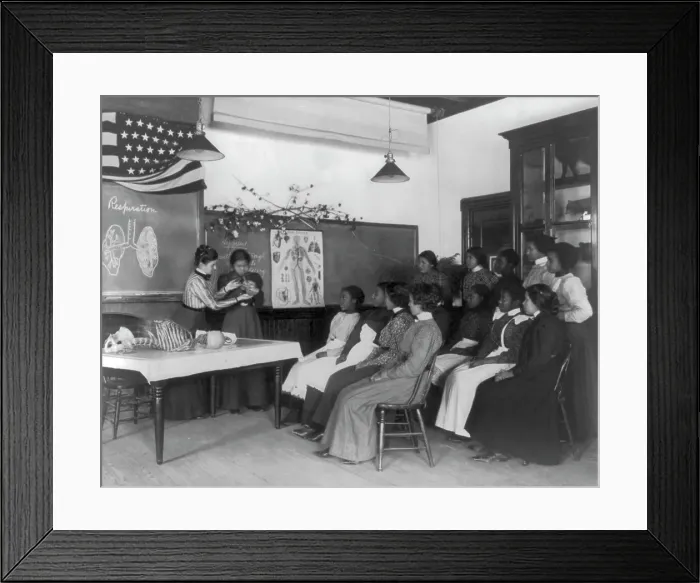 Framed Print : American Indian and African American students at Hampton Institute, Hampton, Va. 1900(?). Creator: Frances Benjamin Johnston Framed Print : American Indian and African American students at Hampton Institute, Hampton, Va. 1900(?). Creator: Frances Benjamin Johnston
