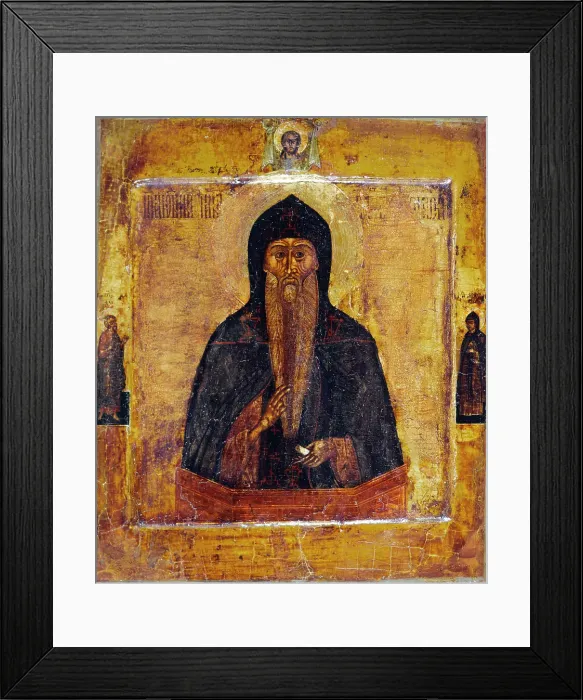 Framed Print : Saint Nikita, the stylite of Pereyaslav. Creator: Russian School Framed Print : Saint Nikita, the stylite of Pereyaslav. Creator: Russian School
