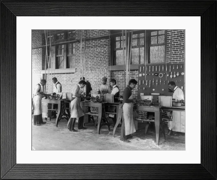 Framed Print : American Indian and African American students at Hampton Institute, Hampton, Va. 1900(?). Creator: Frances Benjamin Johnston Framed Print : American Indian and African American students at Hampton Institute, Hampton, Va. 1900(?). Creator: Frances Benjamin Johnston