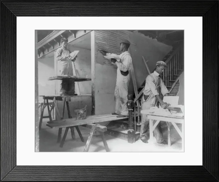 Framed Print : American Indian and African American students at Hampton Institute, Hampton, Va. 1900(?). Creator: Frances Benjamin Johnston Framed Print : American Indian and African American students at Hampton Institute, Hampton, Va. 1900(?). Creator: Frances Benjamin Johnston