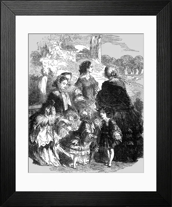 Framed Print : Paris Fashions, 1854. Creator: Unknown Framed Print : Paris Fashions, 1854. Creator: Unknown