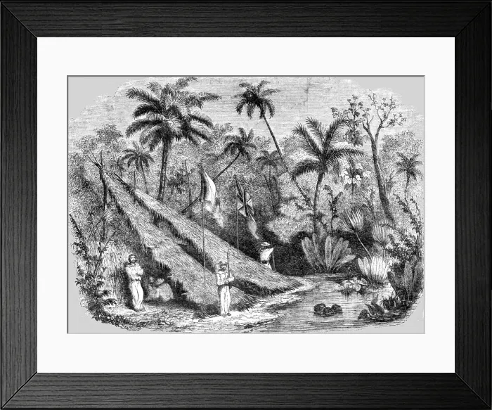 Framed Print : Anglo-French Station at the Isthmus of Panama for forming a canal between the Atlantic... 1854. Creator: Unknown Framed Print : Anglo-French Station at the Isthmus of Panama for forming a canal between the Atlantic... 1854. Creator: Unknown