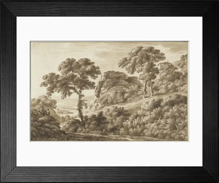 Framed Print : The Isar with Boulders on the Isarhohe, 1809. Creator: Franz Kobell Framed Print : The Isar with Boulders on the Isarhohe, 1809. Creator: Franz Kobell