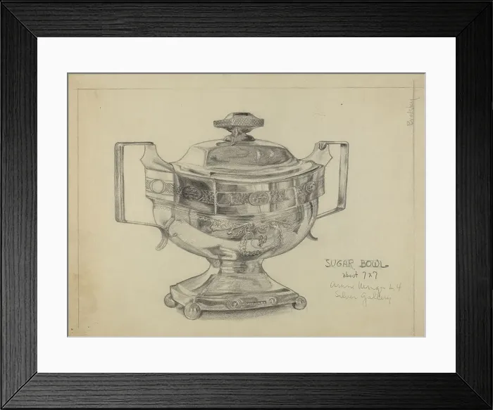 Framed Print : Silver Sugar Bowl, 1935 / 1942. Creator: S. Brodsky Framed Print : Silver Sugar Bowl, 1935 / 1942. Creator: S. Brodsky