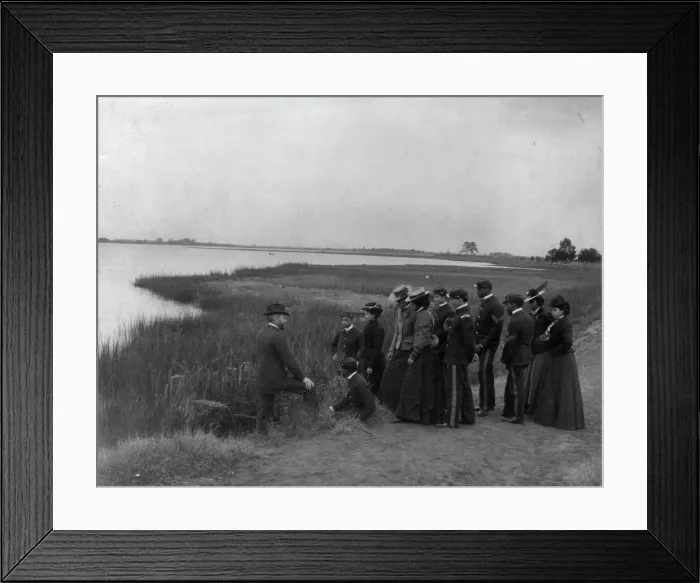 Framed Print : Hampton Institute, Hampton, Va. ca. 1898 - field trip to marsh - studying soil...1899 or 1900. Creator: Frances Benjamin Johnston