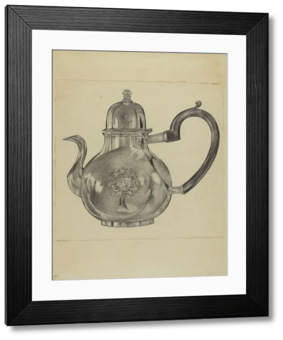 Framed Print : Silver Teapot, c. 1936. Creator: S. Brodsky Framed Print : Silver Teapot, c. 1936. Creator: S. Brodsky