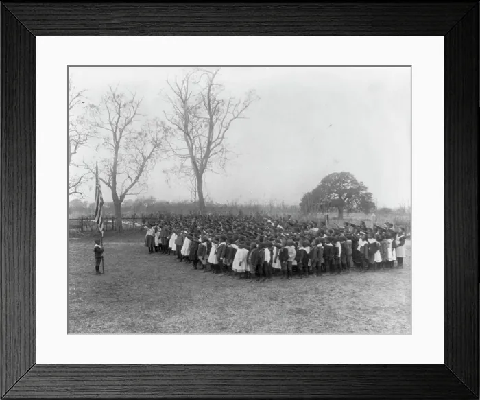 Framed Print : Saluting the flag at the Whittier Primary School, 1899 or 1900. Creator: Frances Benjamin Johnston Framed Print : Saluting the flag at the Whittier Primary School, 1899 or 1900. Creator: Frances Benjamin Johnston
