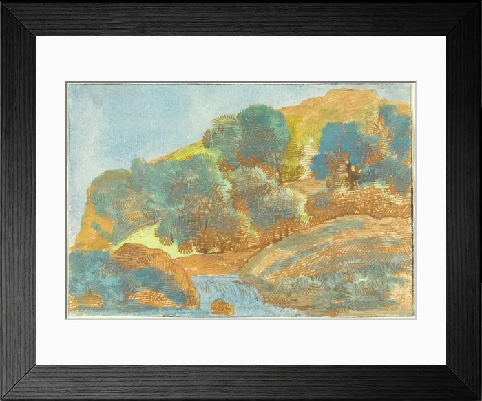 Framed Print : Hilly Landscape with a Stream, 1800 / 1805. Creator: Franz Kobell Framed Print : Hilly Landscape with a Stream, 1800 / 1805. Creator: Franz Kobell