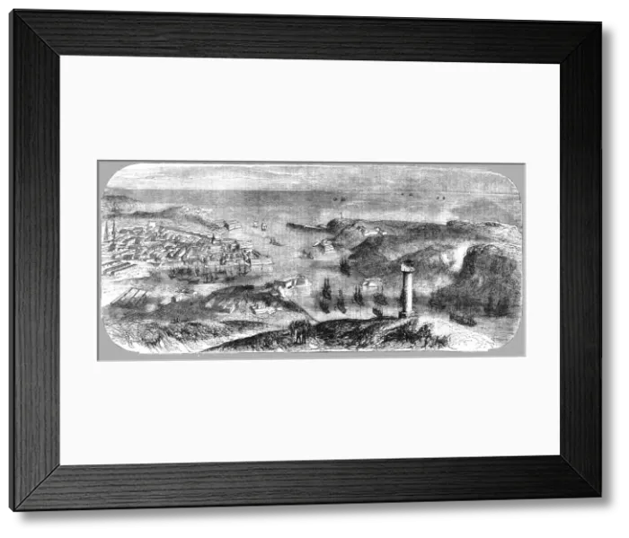 Framed Print : General View of the Town and Harbour of Sebastopol, 1854. Creator: Unknown Framed Print : General View of the Town and Harbour of Sebastopol, 1854. Creator: Unknown