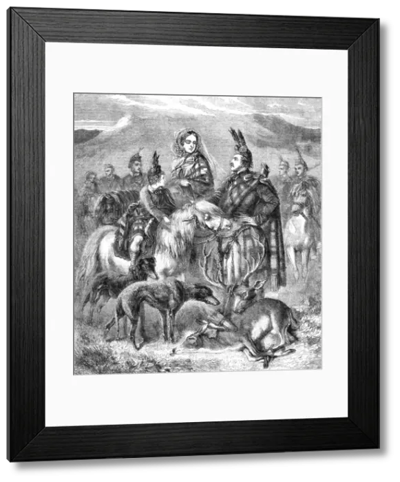 Framed Print : The Queen, Prince Albert, Prince of Wales and Attendants in the Highlands, 1854. Creator: Unknown Framed Print : The Queen, Prince Albert, Prince of Wales and Attendants in the Highlands, 1854. Creator: Unknown