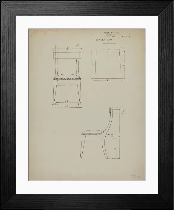 Framed Print : Doll Chair, c. 1936. Creator: Julie C Brush Framed Print : Doll Chair, c. 1936. Creator: Julie C Brush