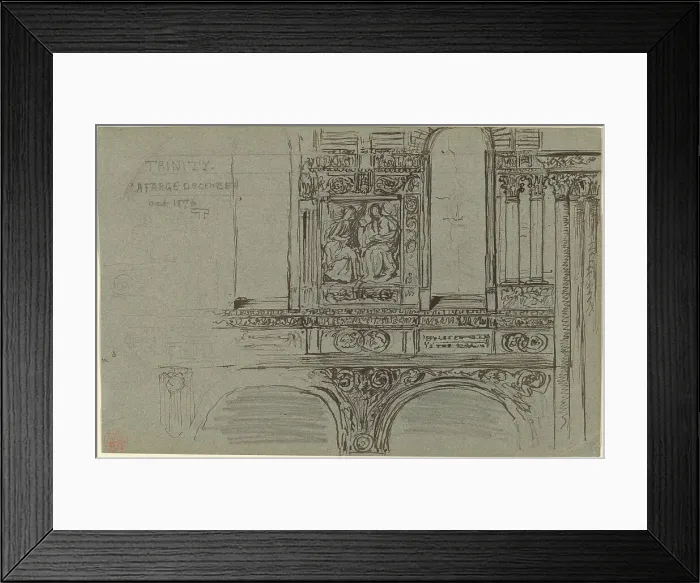 Framed Print : Trinity Church, Boston (nave) - Mural Study, 1876. Creator: John La Farge Framed Print : Trinity Church, Boston (nave) - Mural Study, 1876. Creator: John La Farge