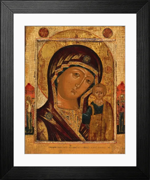 Framed Print : Mother of God of Kazan, 1795. Creator: Russian School Framed Print : Mother of God of Kazan, 1795. Creator: Russian School