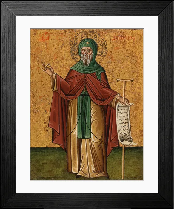 Framed Print : Saint Anthony. Creator: Cretan School Framed Print : Saint Anthony. Creator: Cretan School