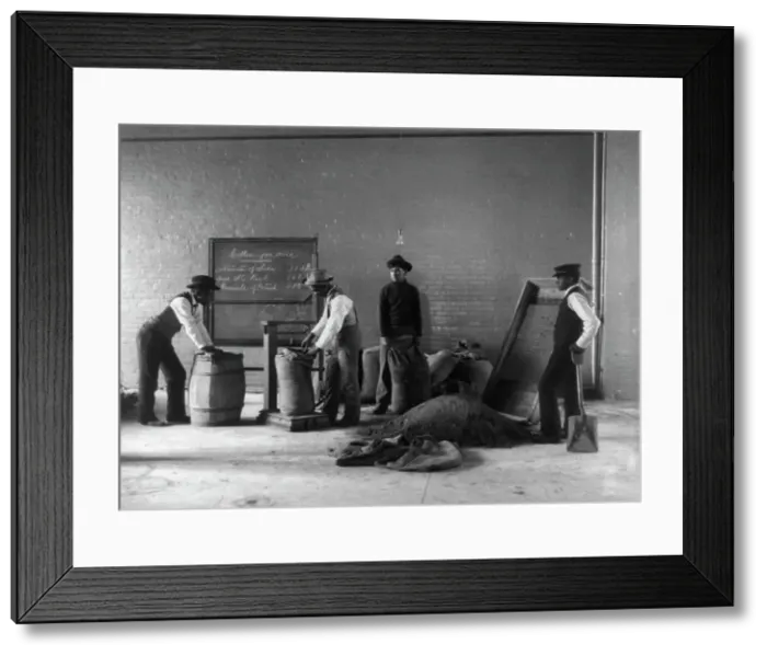 Framed Print : Four young men mixing fertilizers, Hampton Institute, Hampton, Va. 1899 or 1900. Creator: Frances Benjamin Johnston Framed Print : Four young men mixing fertilizers, Hampton Institute, Hampton, Va. 1899 or 1900. Creator: Frances Benjamin Johnston