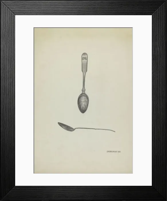 Framed Print : Silver Teaspoon, 1936. Creator: Irene M. Burge Framed Print : Silver Teaspoon, 1936. Creator: Irene M. Burge