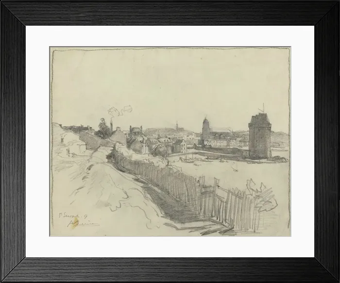 Framed Print : Saint Servan, 1917. Creator: Auguste Lepere Framed Print : Saint Servan, 1917. Creator: Auguste Lepere