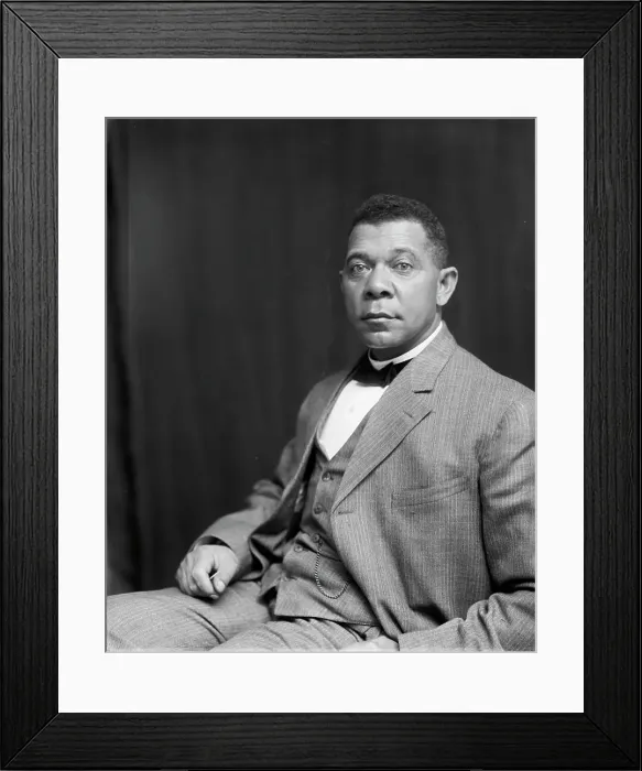 Framed Print : Booker T. Washington, half-length portrait, seated, c1895. Creator: Frances Benjamin Johnston Framed Print : Booker T. Washington, half-length portrait, seated, c1895. Creator: Frances Benjamin Johnston