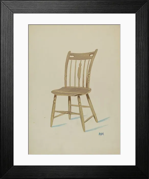 Framed Print : Early American Chair, c. 1936. Creator: Rex F Bush Framed Print : Early American Chair, c. 1936. Creator: Rex F Bush