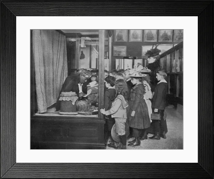 Framed Print : At the museum - fourth grade, 1900. Creator: Frances Benjamin Johnston Framed Print : At the museum - fourth grade, 1900. Creator: Frances Benjamin Johnston