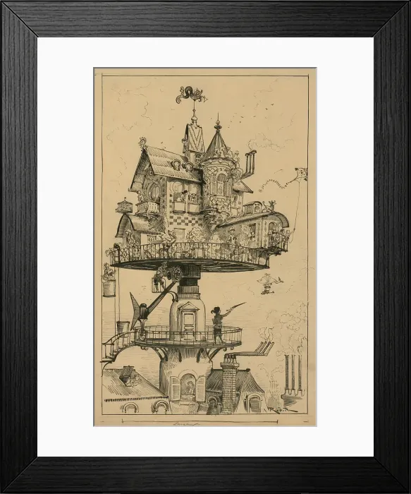 Framed Print : Illustration for Le Vingtième Siècle by Albert Robida, 1883. Creator: Robida, Albert (1848-1926). Illustration for Le Vingtième Siècle by Albert Robida, 1883. Creator: Robida, Albert (1848-1926) Framed Print : Illustration for Le Vingtième Siècle by Albert Robida, 1883. Creator: Robida, Albert (1848-1926). Illustration for Le Vingtième Siècle by Albert Robida, 1883. Creator: Robida, Albert (1848-1926)