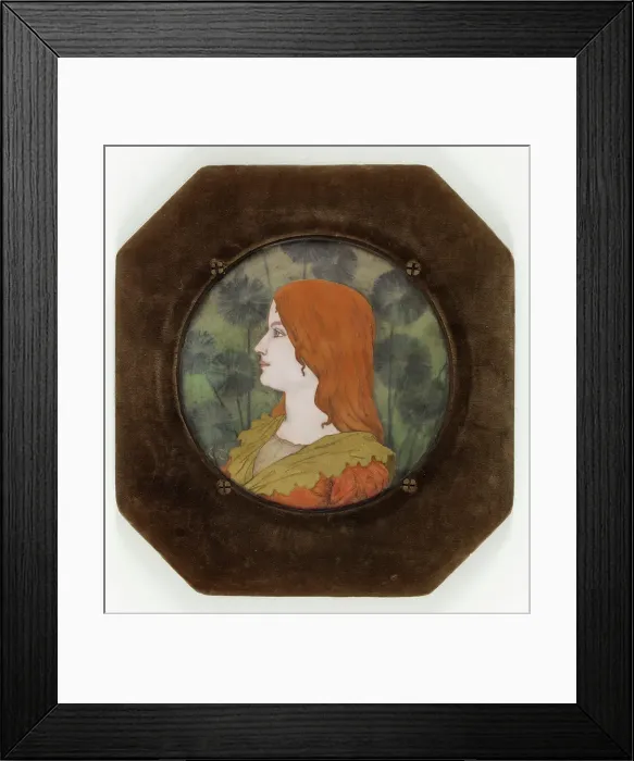Framed Print : Young woman in profile, before 1895. Creator: Etienne Tourrette Framed Print : Young woman in profile, before 1895. Creator: Etienne Tourrette