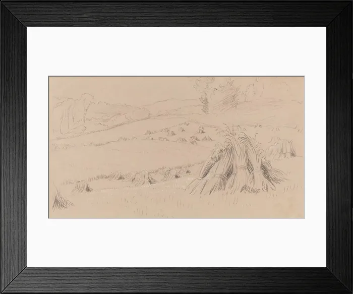 Framed Print : The Harvest Field, c. 1860. Creator: John Linnell Framed Print : The Harvest Field, c. 1860. Creator: John Linnell