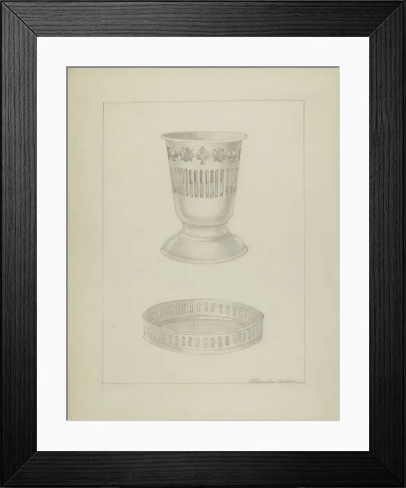 Framed Print : Silver Glass Holder, 1935 / 1942. Creator: Ludmilla Calderon Framed Print : Silver Glass Holder, 1935 / 1942. Creator: Ludmilla Calderon