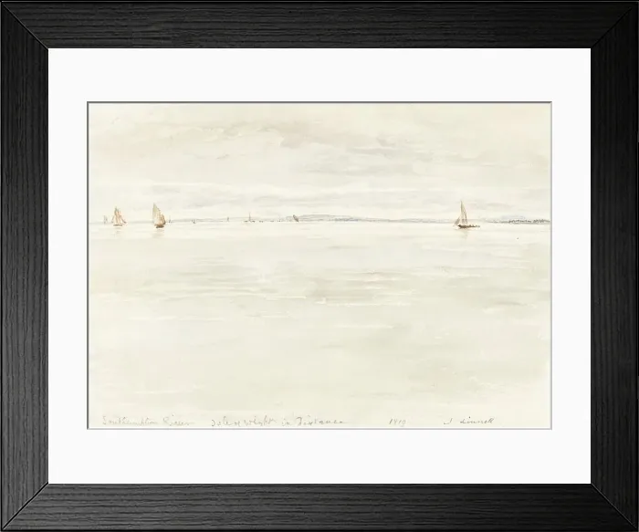 Framed Print : Sailboats on Southampton River, 1819. Creator: John Linnell Framed Print : Sailboats on Southampton River, 1819. Creator: John Linnell