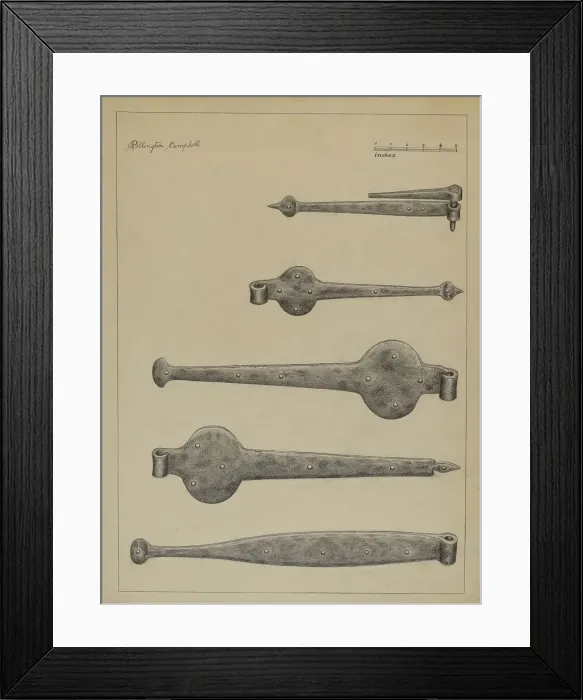 Framed Print : Strap Hinges, c. 1936. Creator: Rollington Campbell Framed Print : Strap Hinges, c. 1936. Creator: Rollington Campbell