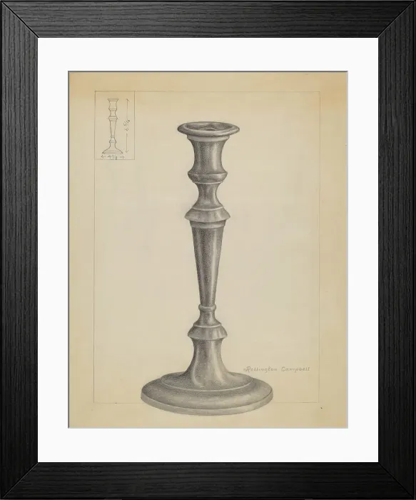 Framed Print : Candlestick, c. 1936. Creator: Rollington Campbell Framed Print : Candlestick, c. 1936. Creator: Rollington Campbell